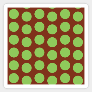 Green Brown Polka Dots Offset Seamless Repeat Pattern Sticker